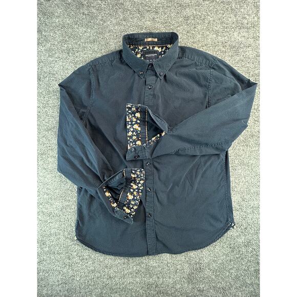 denim & flowers Other - Denim & Flower Ricky Singh Men's Large Navy Micro Dot Button Down Shirt